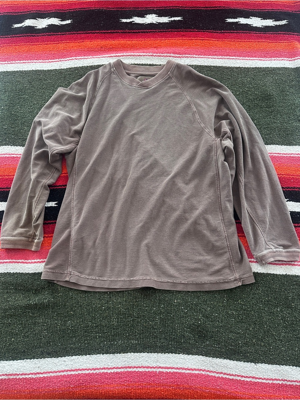 Vintage The Territory Ahead Crewneck Long Sleeve Tee in Mauve Brown